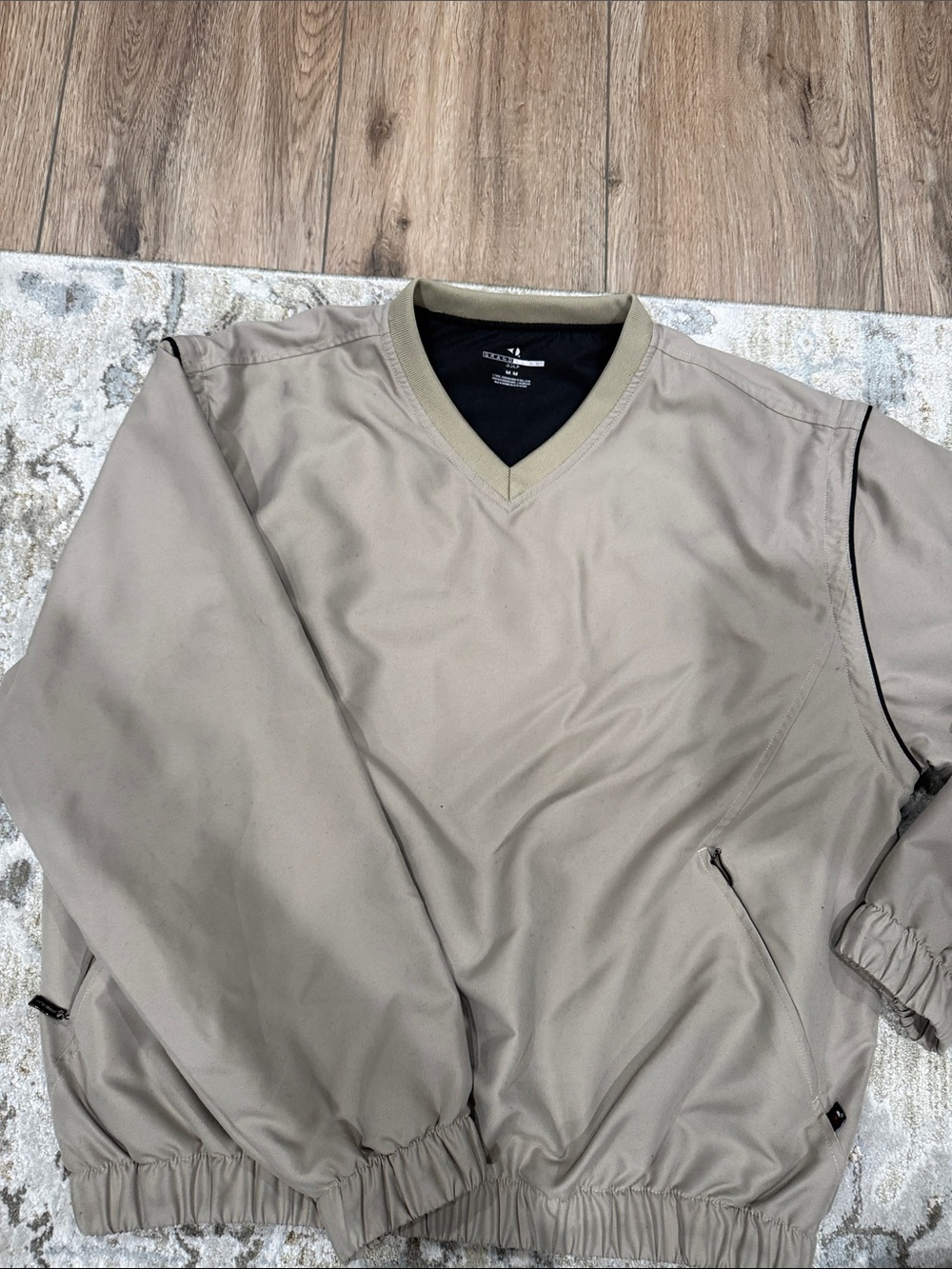 Grand Slam Golf Pullover Jacket in Black and Cream
